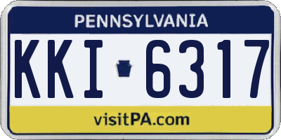 PA license plate KKI6317