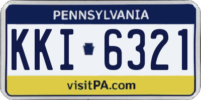 PA license plate KKI6321