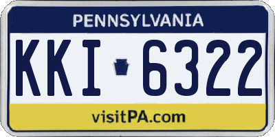 PA license plate KKI6322