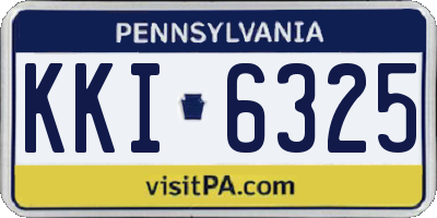 PA license plate KKI6325