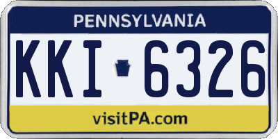 PA license plate KKI6326