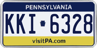 PA license plate KKI6328