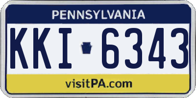 PA license plate KKI6343