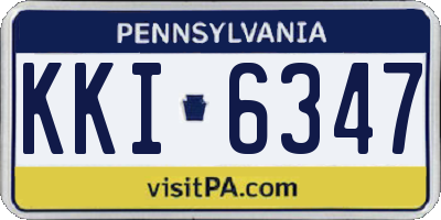 PA license plate KKI6347