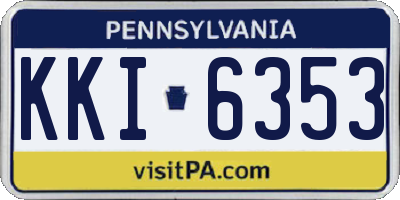 PA license plate KKI6353