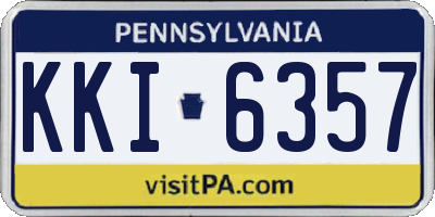 PA license plate KKI6357