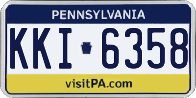 PA license plate KKI6358