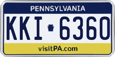 PA license plate KKI6360