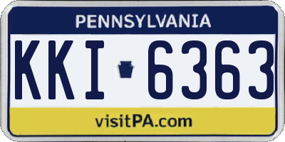 PA license plate KKI6363