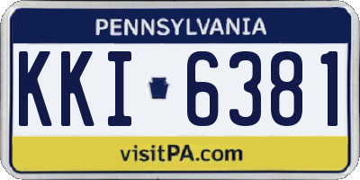 PA license plate KKI6381