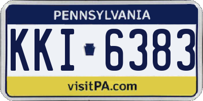 PA license plate KKI6383