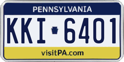 PA license plate KKI6401