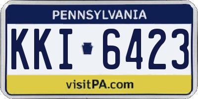 PA license plate KKI6423