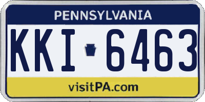 PA license plate KKI6463
