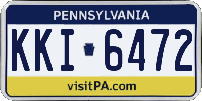 PA license plate KKI6472