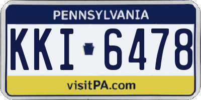 PA license plate KKI6478