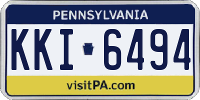 PA license plate KKI6494