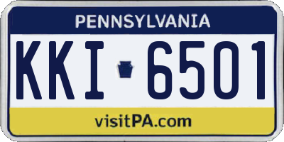 PA license plate KKI6501