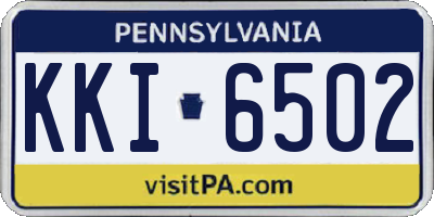 PA license plate KKI6502