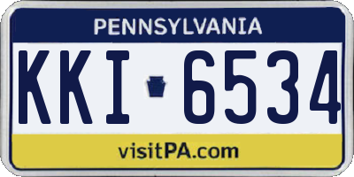 PA license plate KKI6534