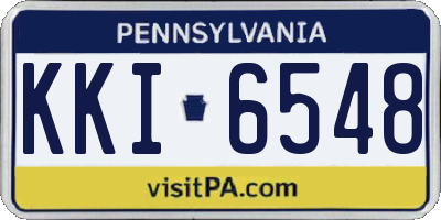 PA license plate KKI6548