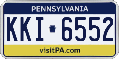 PA license plate KKI6552