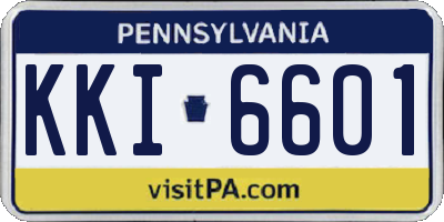 PA license plate KKI6601