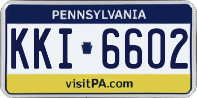 PA license plate KKI6602