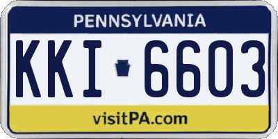 PA license plate KKI6603