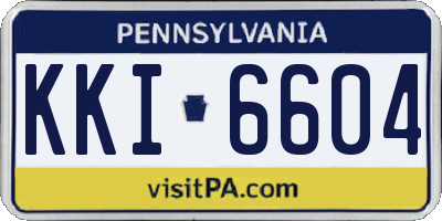 PA license plate KKI6604