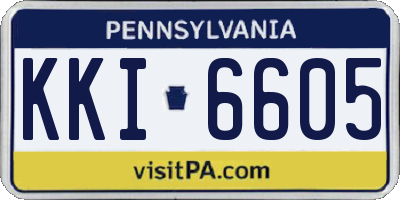 PA license plate KKI6605
