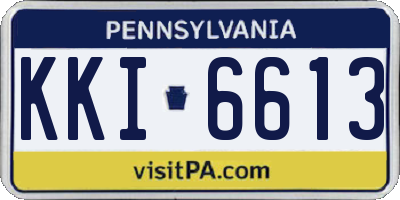 PA license plate KKI6613