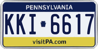 PA license plate KKI6617