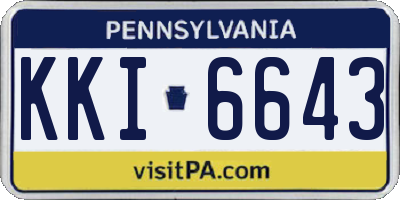 PA license plate KKI6643
