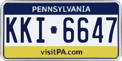 PA license plate KKI6647
