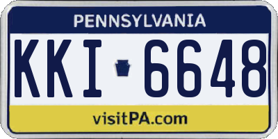 PA license plate KKI6648