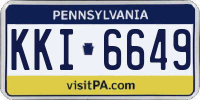 PA license plate KKI6649