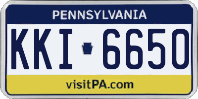 PA license plate KKI6650