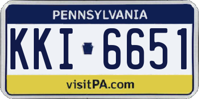 PA license plate KKI6651