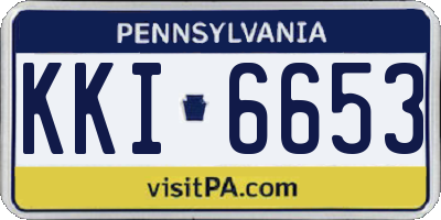 PA license plate KKI6653
