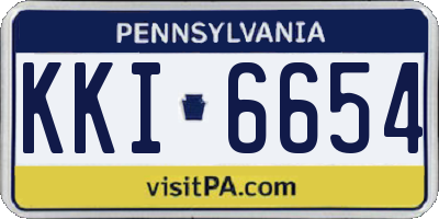 PA license plate KKI6654