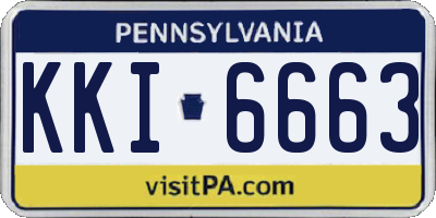 PA license plate KKI6663
