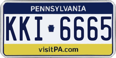 PA license plate KKI6665