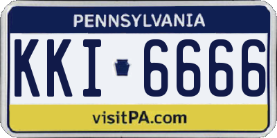 PA license plate KKI6666