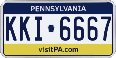 PA license plate KKI6667