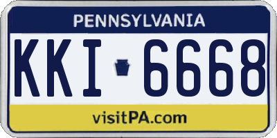 PA license plate KKI6668