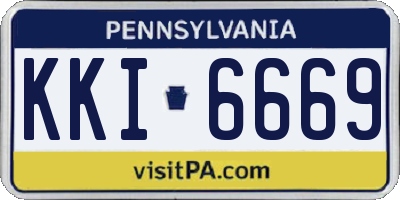 PA license plate KKI6669