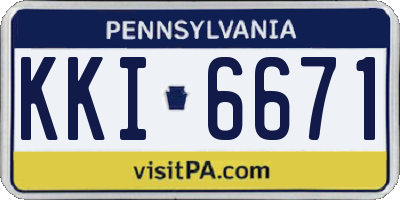 PA license plate KKI6671