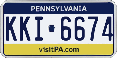 PA license plate KKI6674