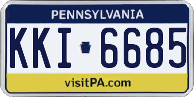PA license plate KKI6685